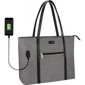 Laptop Tote Bag, Women Work Bag 15.6 Inch Laptop Bag with USB Charging Port